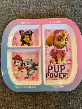 Paw Patrol Pup Power Divided Kids Plate - Pink